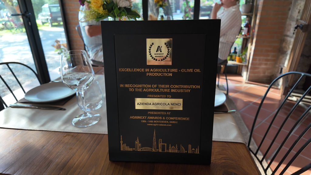 Imagem do premio que a empresa agricola Nenci ganhou em Dubai.