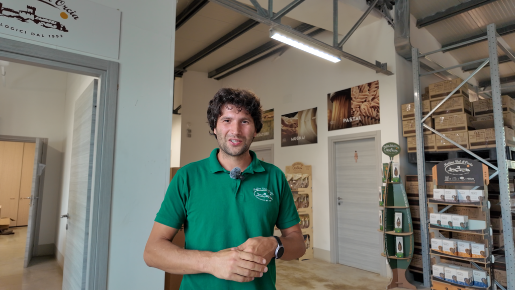Sr. Amadeo Grappi, proprietário da empresa agrícola Mulino Val d'Orcia.