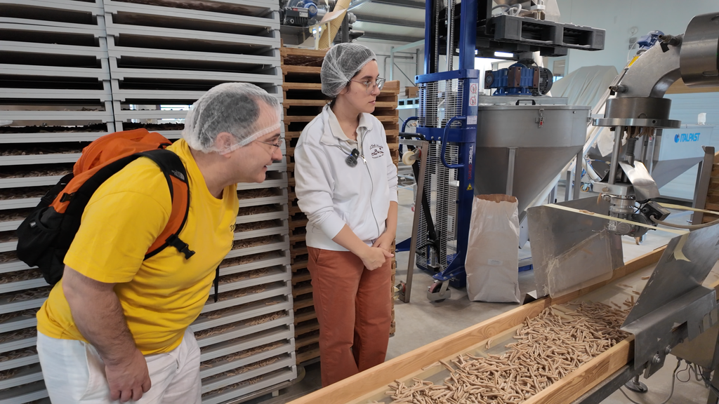 Visita a fábrica do Mulino Val d'Orcia na Toscana.